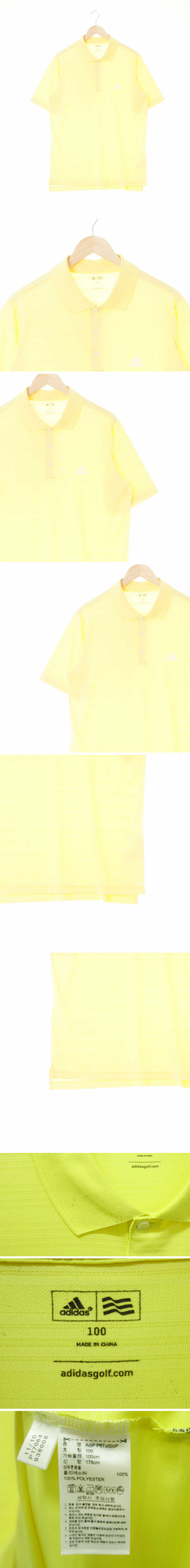 아디다스골프 자수로고폴로반팔티 아디다스골프 페일바나나옐로우 시스루스트라이프 자수로고폴로반팔티