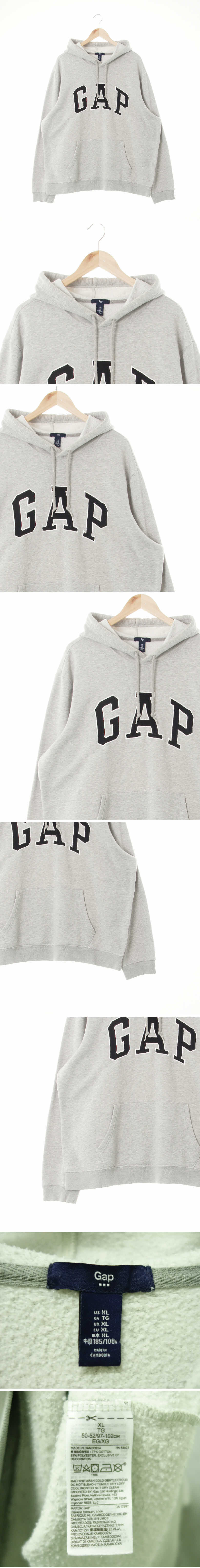 gap 빅패치로고스웨트후디 gap 멜란지그레이 면혼방 빅패치로고스웨트후디