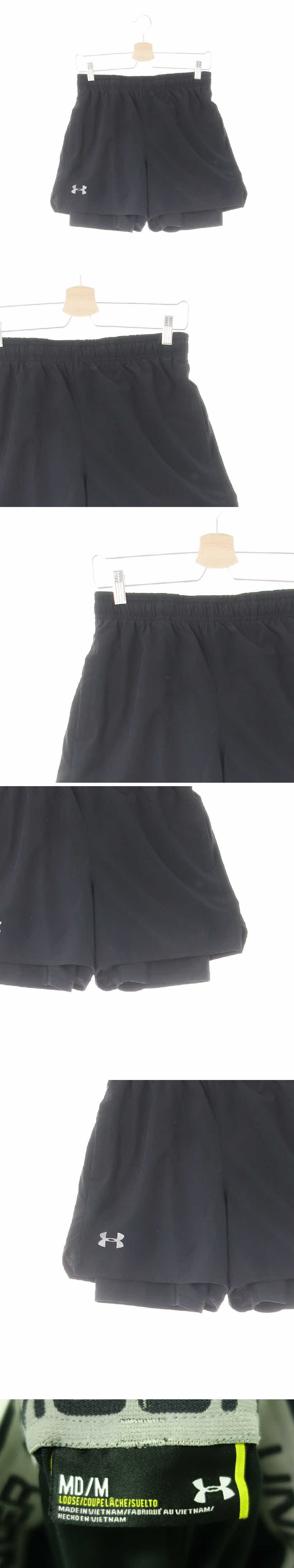 언더아머 숏레깅스레이어드스포츠반바지 언더아머 블랙 프린팅 숏레깅스레이어드스포츠반바지