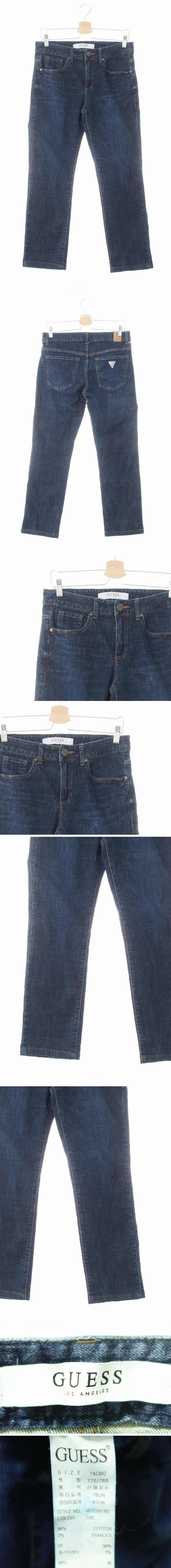 Guess 크롭미들라이즈슬림진 Guess 진청 데님 크롭미들라이즈슬림진