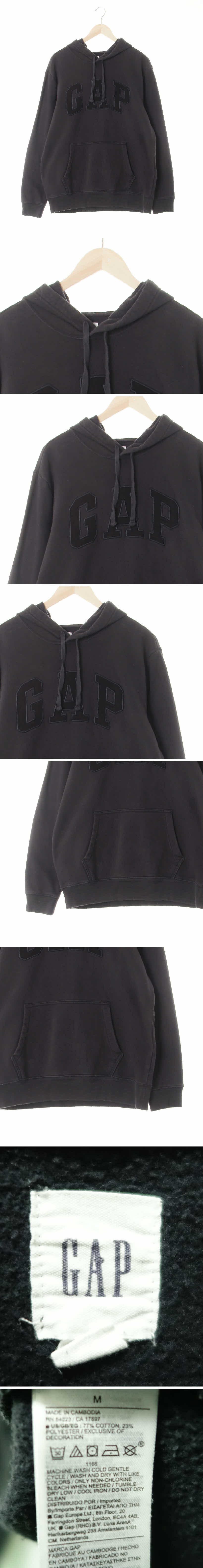 gap 빅패치로고기모후드티 gap 다크차콜 면혼방 빅패치로고기모후드티