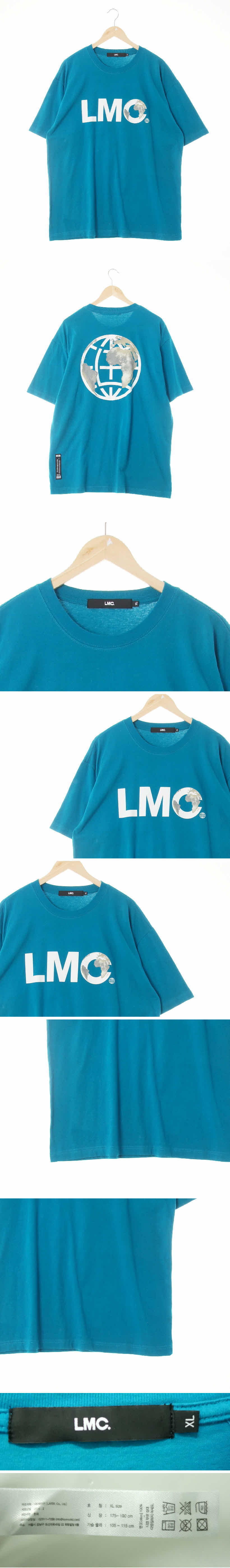 lmc 빅로고라운드넥반팔티셔츠 lmc 브라이트셀룰리안블루 프린팅 면 빅로고라운드넥반팔티셔츠