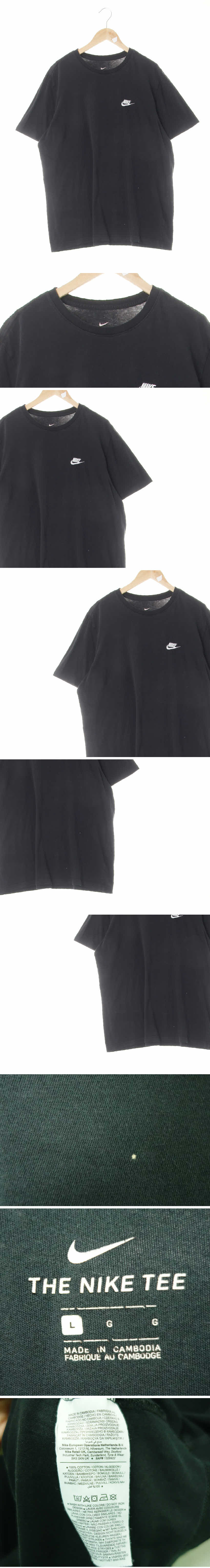 나이키 화이트자수로고라운드반팔티 나이키 빈티지블랙 면 화이트자수로고라운드반팔티