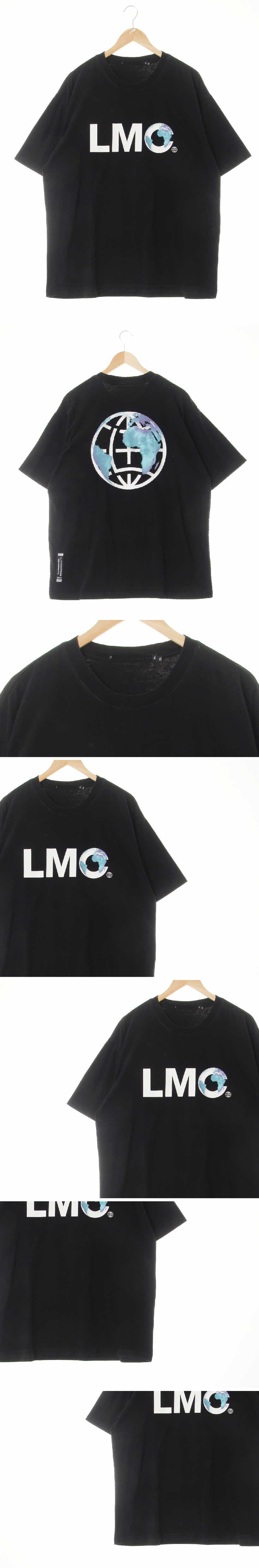 lmc 오버핏라운드반팔티 lmc 블랙 지구프린팅 면 오버핏라운드반팔티