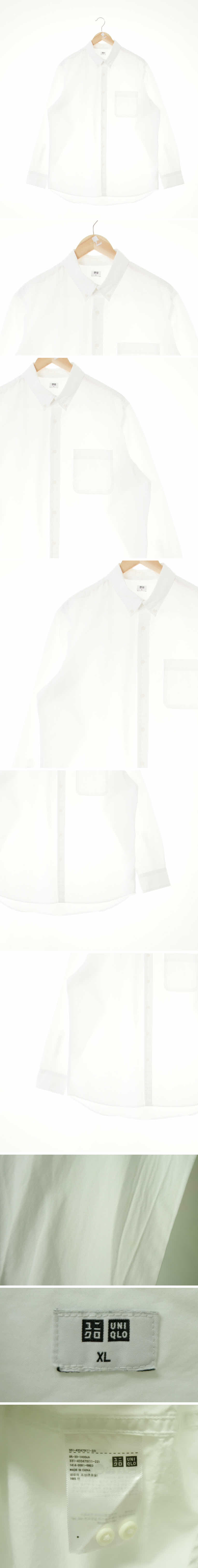 유니클로 아웃포켓긴팔셔츠 유니클로 화이트 면 아웃포켓긴팔셔츠