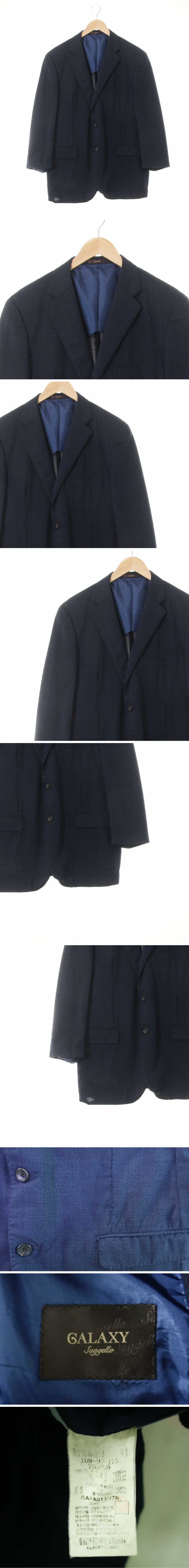 갤럭시 네이비 체크 울 투버튼블레이저
