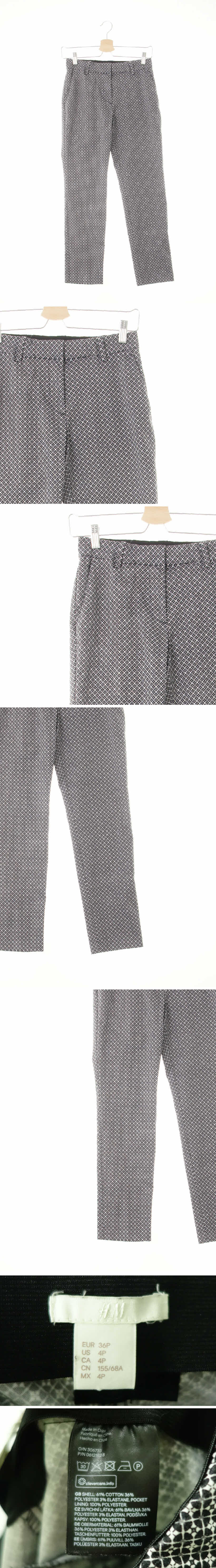 h&m 스트레치문양팬츠 h&m 블랙 면혼방 스트레치문양팬츠