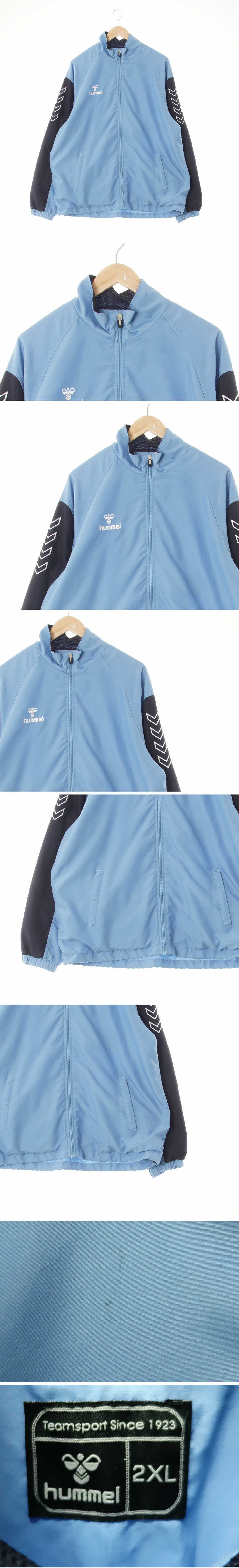 hummel 딥콘플라워블루잉크네이비 나그랑자수로고투톤점퍼