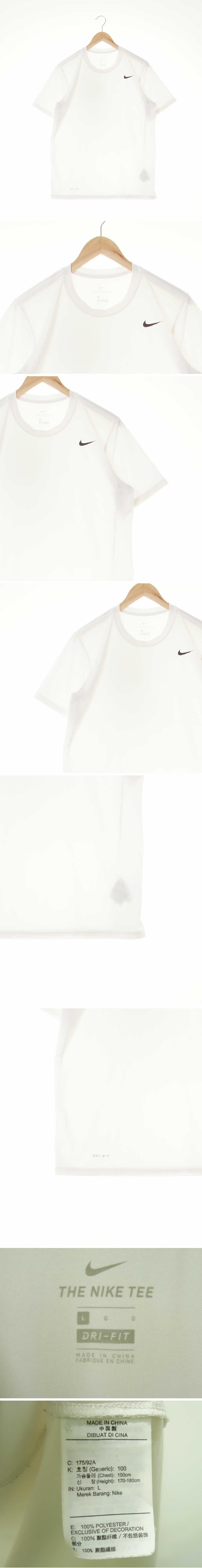 나이키 로고라운드반팔티 나이키 화이트 프린팅 드라이핏 로고라운드반팔티