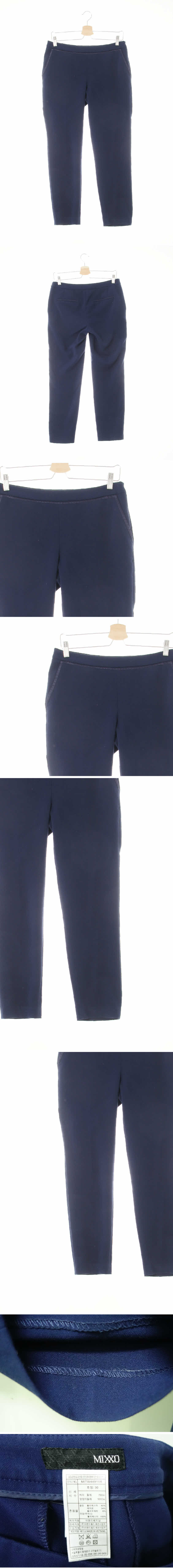 mixxo 네이비 공단배색슬랙스팬츠