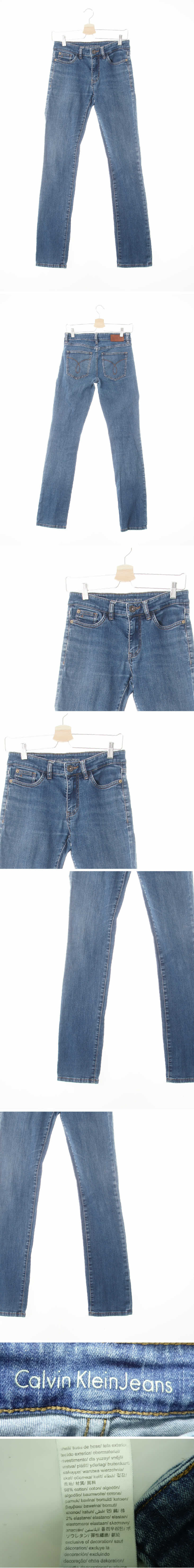캘빈클라인 워싱미들스키니진 캘빈클라인 미들블루 데님 워싱미들스키니진