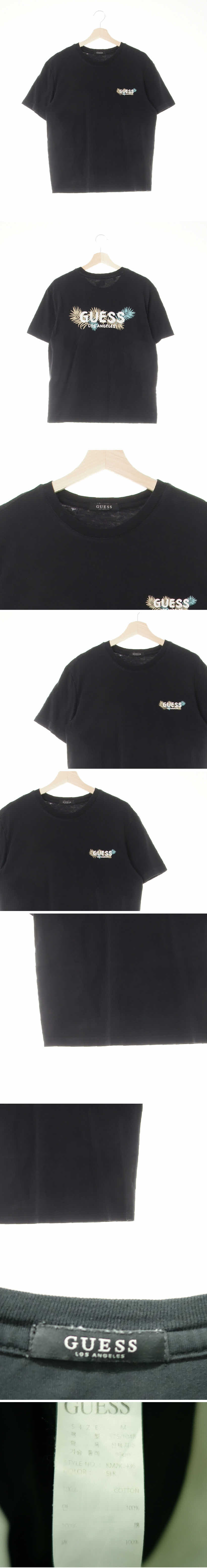Guess 로고라운드넥반팔티 Guess 블랙 면 로고라운드넥반팔티