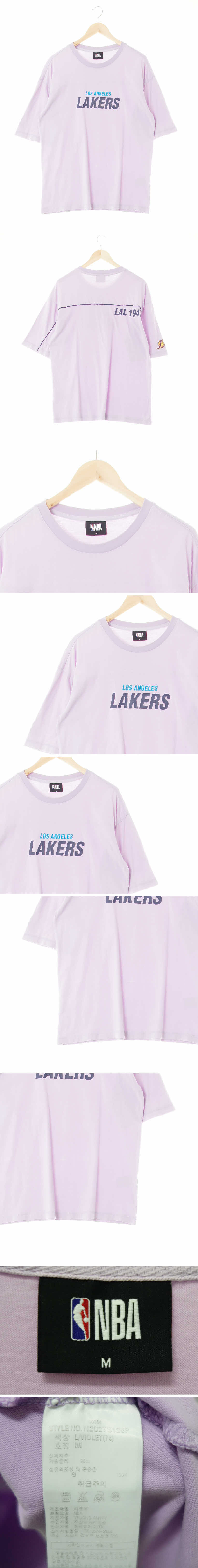 NBA 로스앤젤레스레이커스반팔티 NBA 라이트바이올렛 면 로스앤젤레스레이커스반팔티