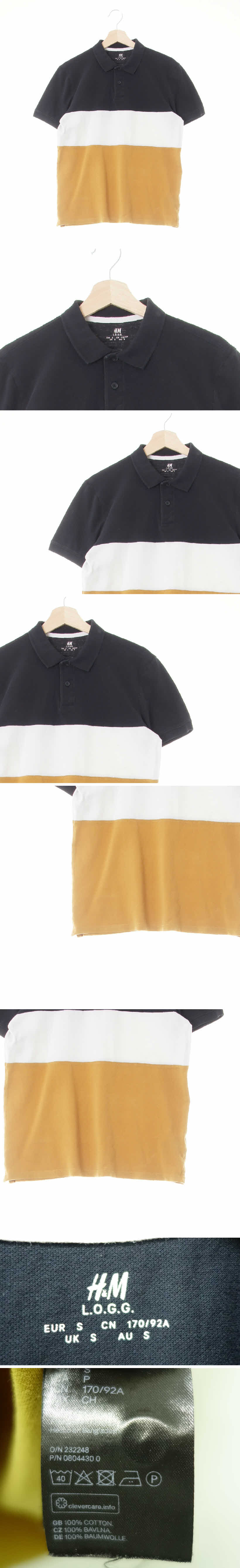 h&m 삼색PK반팔티 h&m 블랙화이트허니머스터드 면 삼색PK반팔티