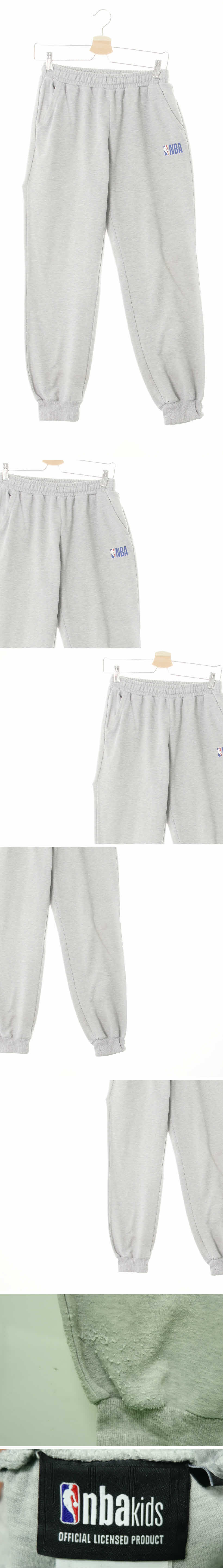 NBAkids 블루로고트레이닝팬츠 NBAkids 그레이 면혼방 블루로고트레이닝팬츠