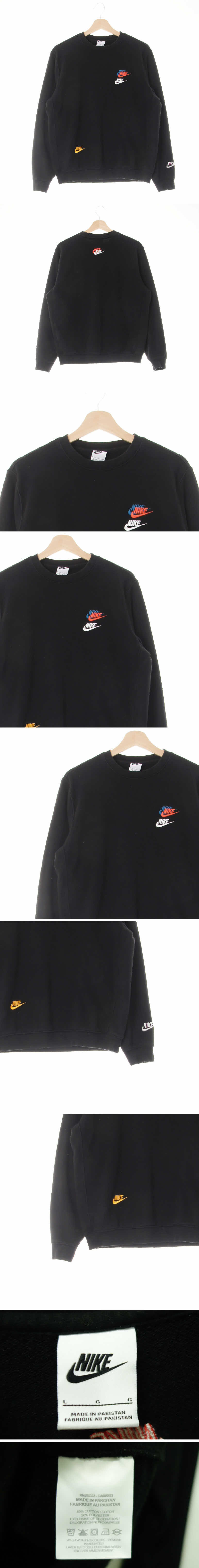 나이키 멀티자수로고맨투맨 나이키 블랙 면혼방 멀티자수로고맨투맨