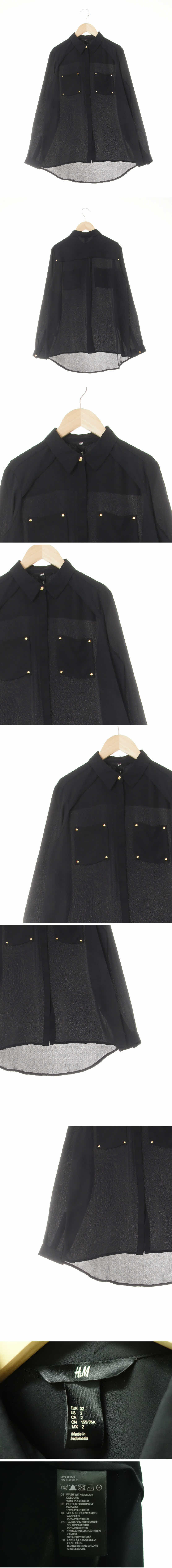 h&m 페이크포켓언밸런스블라우스 h&m 블랙 페이크포켓언밸런스블라우스