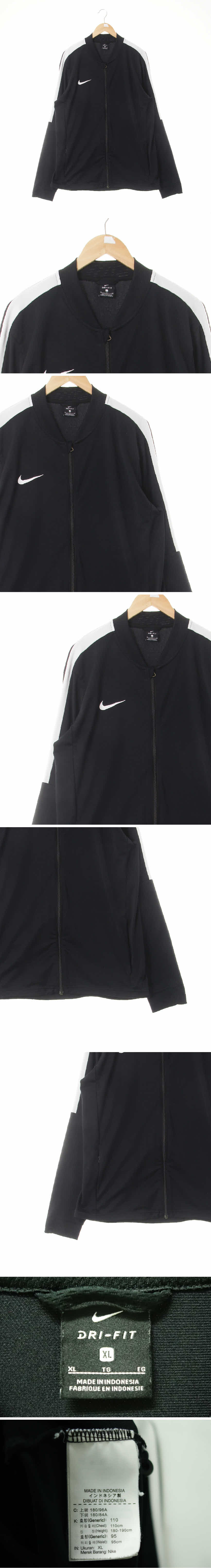 나이키 자수로고사이드배색집업 나이키 블랙 드라이핏 자수로고사이드배색집업