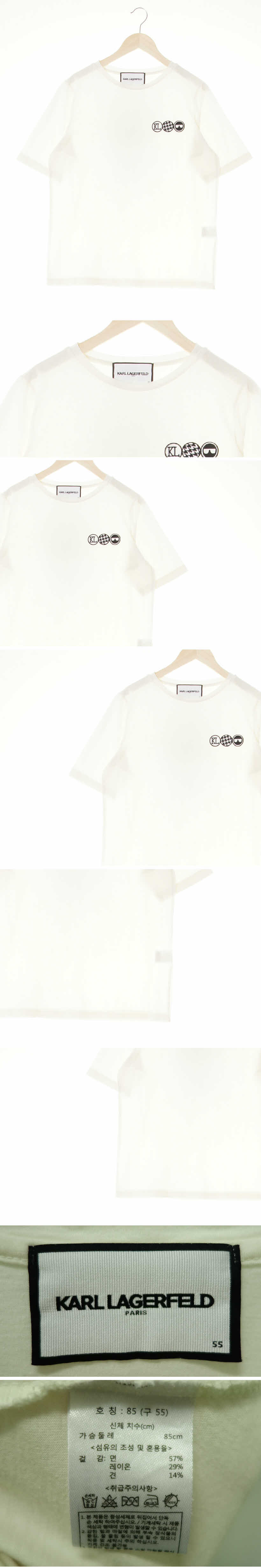 karllagerfeld 크루넥패치로고반팔티 karllagerfeld 화이트 견혼방 크루넥패치로고반팔티