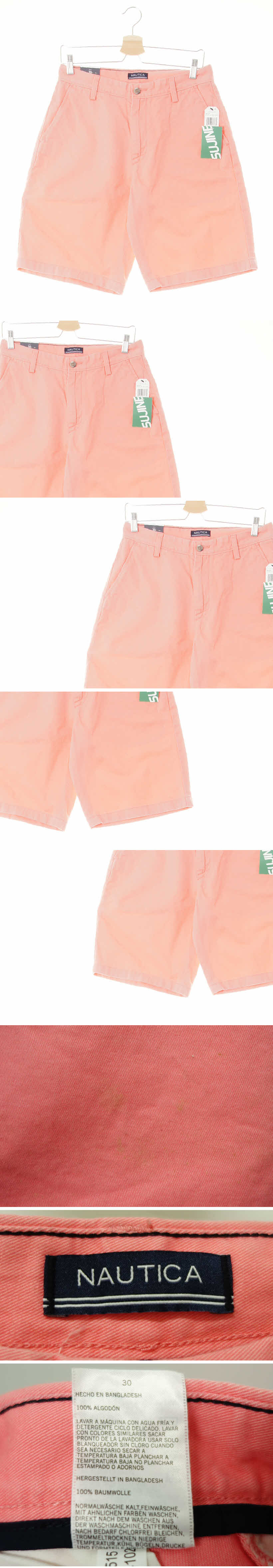 nautica 형광코랄핑크 면 하프심플팬츠