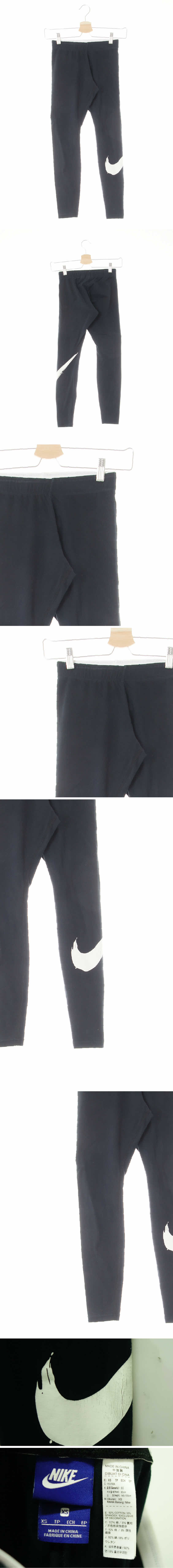 나이키 블랙 프린팅 면혼방 브러쉬빅로고레깅스