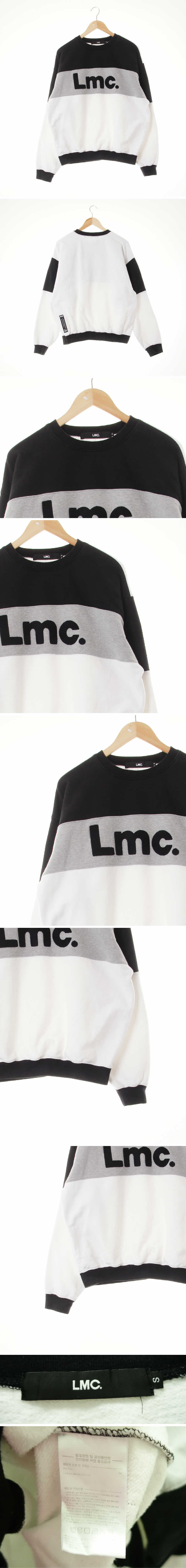 lmc 부클텍스트디파인루즈맨투맨 lmc 화이트블랙그레이 면 부클텍스트디파인루즈맨투맨