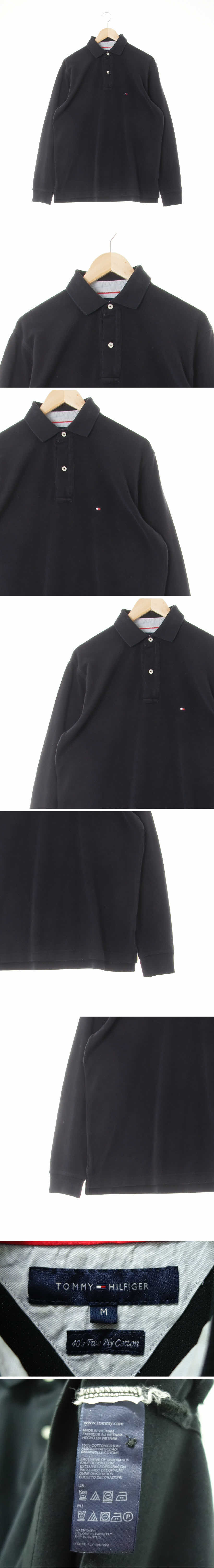 타미힐피거 자수로고긴소매폴로티 타미힐피거 블랙 면 자수로고긴소매폴로티