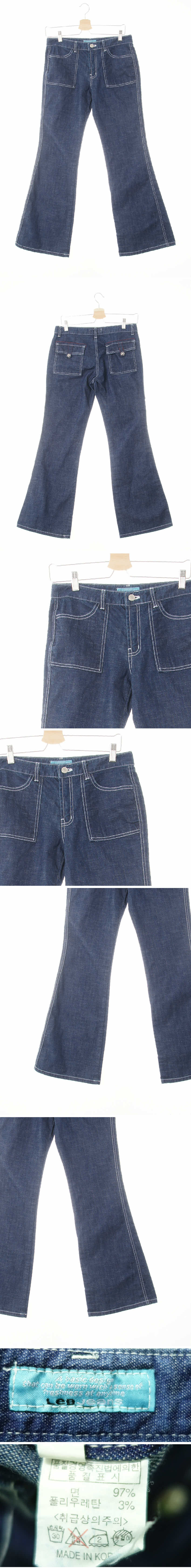 lebjeans 라이트백똑딱이포켓부츠컷진 lebjeans 진청 데님 라이트백똑딱이포켓부츠컷진