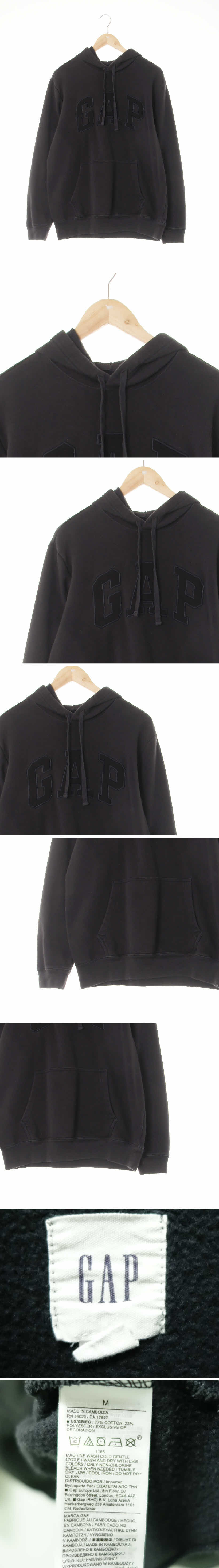 gap 빅로고패치포켓기모후드티 gap 다크차콜 면혼방 빅로고패치포켓기모후드티
