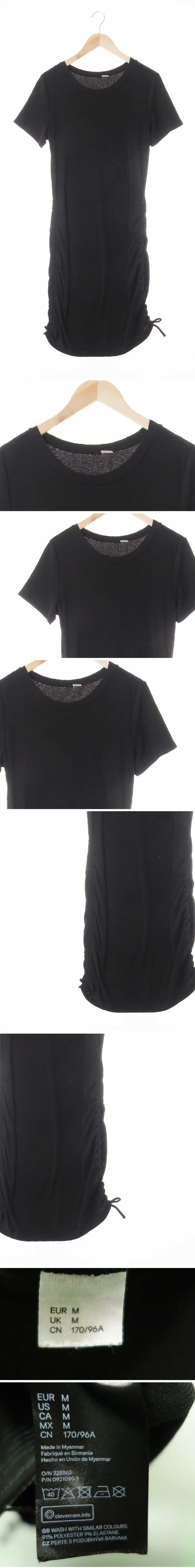 h&m 라이트골지셔링반팔원피스 h&m 블랙 라이트골지셔링반팔원피스