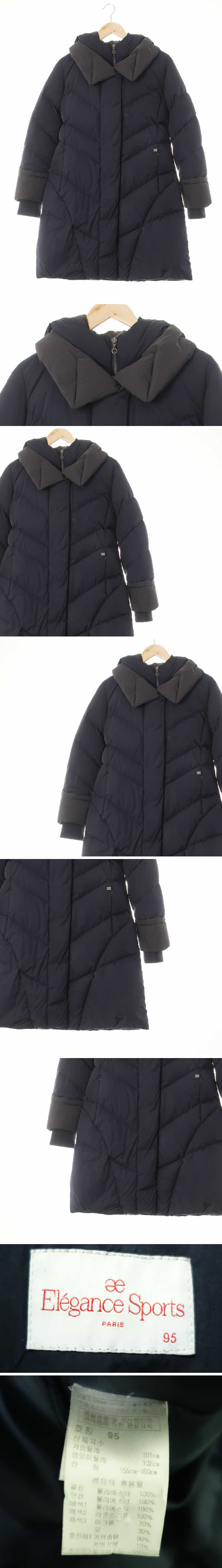 elegancesports 롱패딩코트다운점퍼 elegancesports 네이비 구스 롱패딩코트다운점퍼