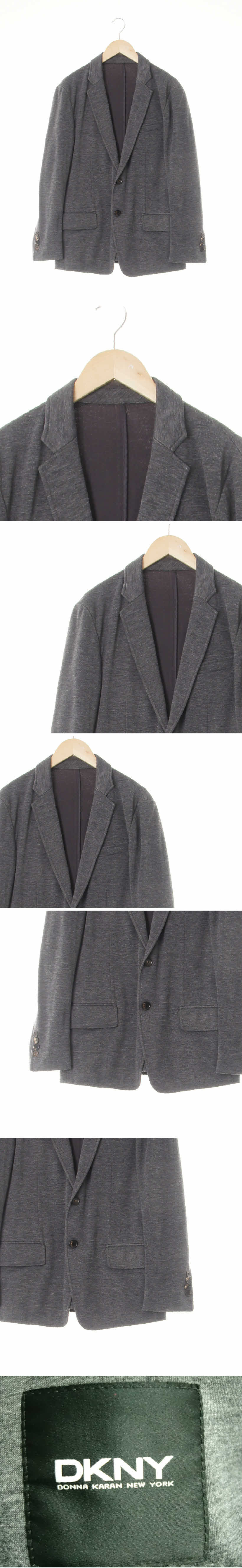 dkny 다크멜란지그레이 면혼방 투버튼더블카라자켓