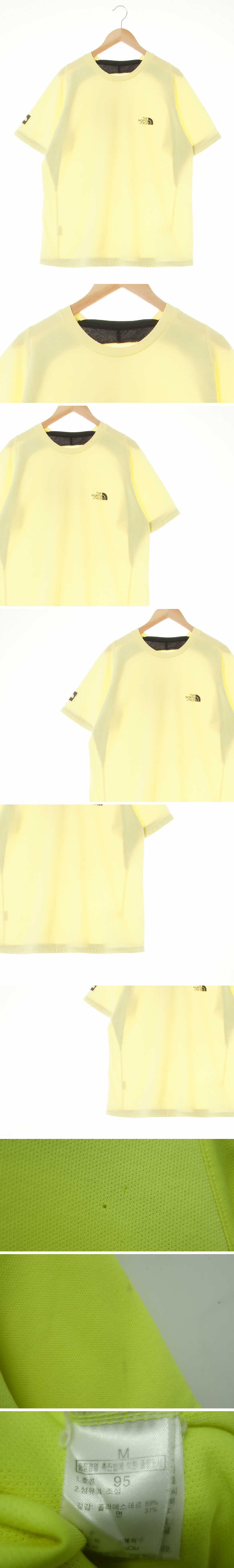 노스페이스 스몰로고라운딩메쉬반팔티 노스페이스 레몬옐로우 면혼방 스몰로고라운딩메쉬반팔티