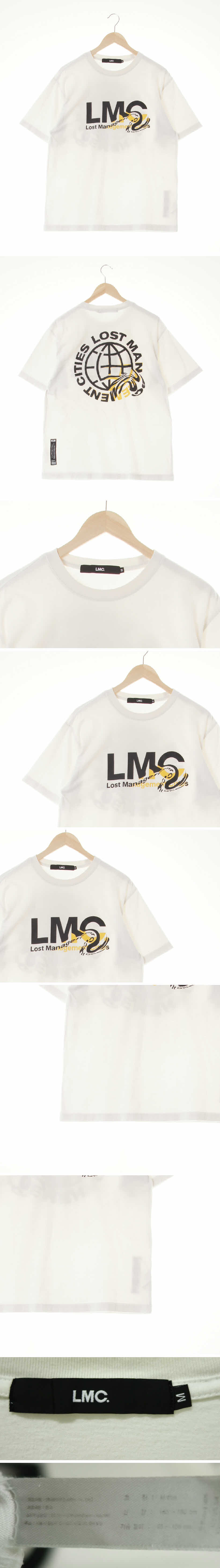 lmc 빅로고라운드넥반팔티 lmc 화이트 프린팅 면 빅로고라운드넥반팔티