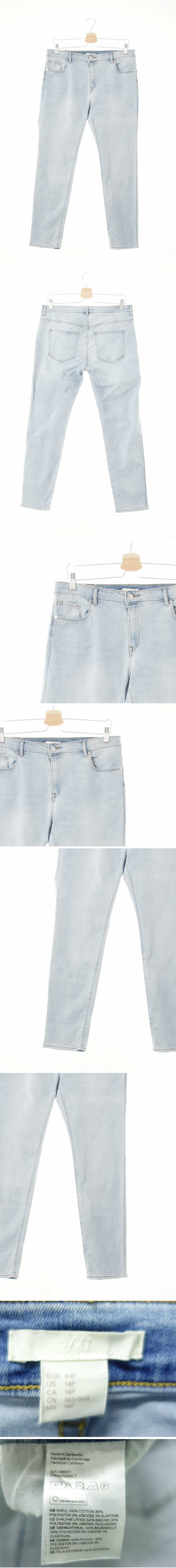 h&m 연청 데님 워시드스키니핏진