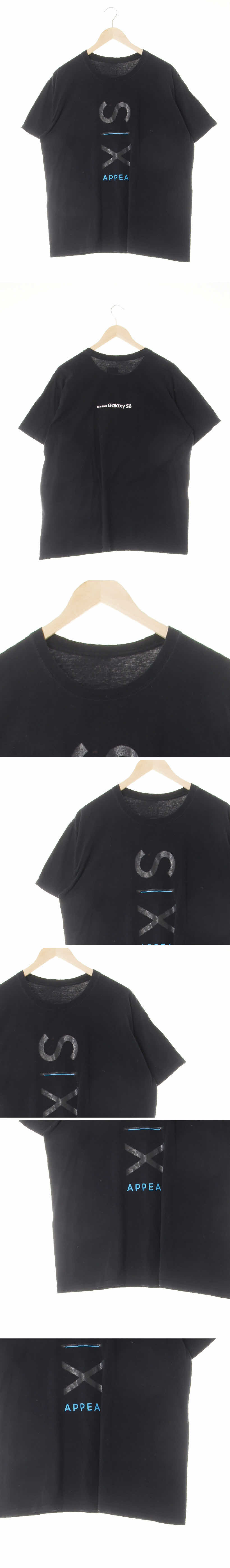 블랙 라운드반팔티 블랙 프린팅 면혼방 라운드반팔티