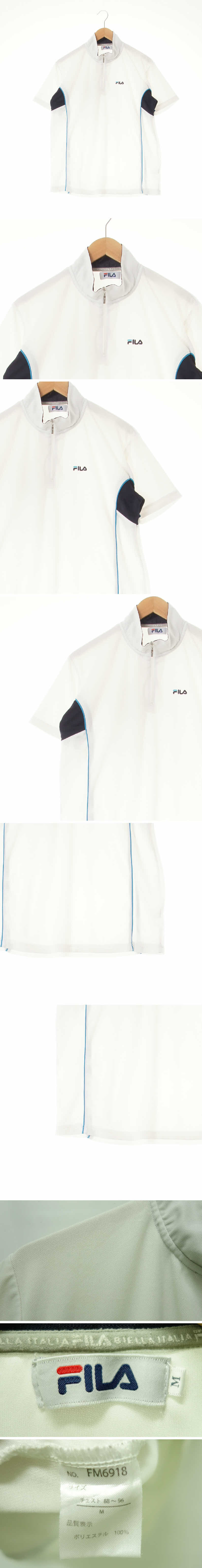 필라 하프집업파이핑투톤반팔티 필라 화이트네이비 하프집업파이핑투톤반팔티
