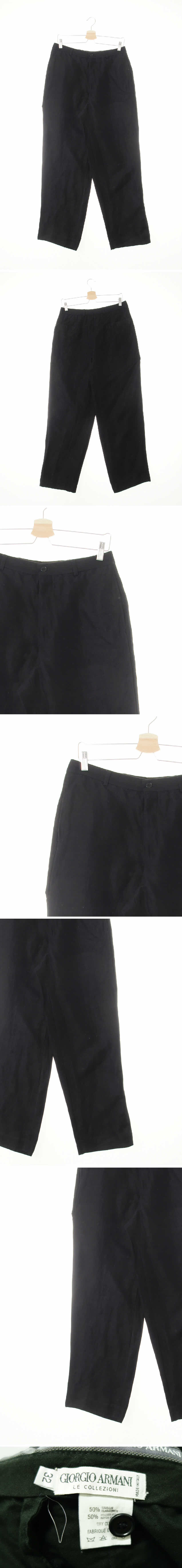 조르지오아르마니 블랙 린넨혼방 슬랙스팬츠