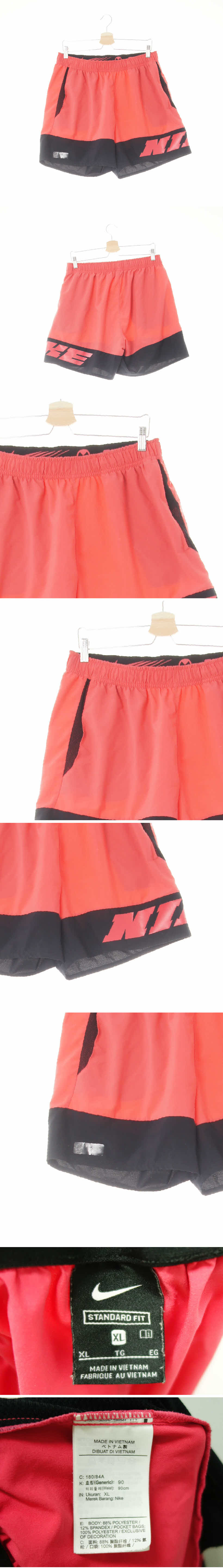 나이키 투톤빅텍스트스포츠반바지 나이키 코랄핑크블랙 프린팅 투톤빅텍스트스포츠반바지