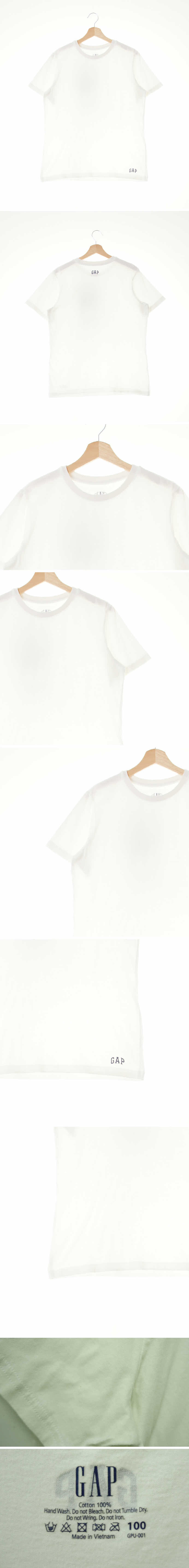 gap 포인트로고기본반팔티 gap 화이트 프린팅 면 포인트로고기본반팔티