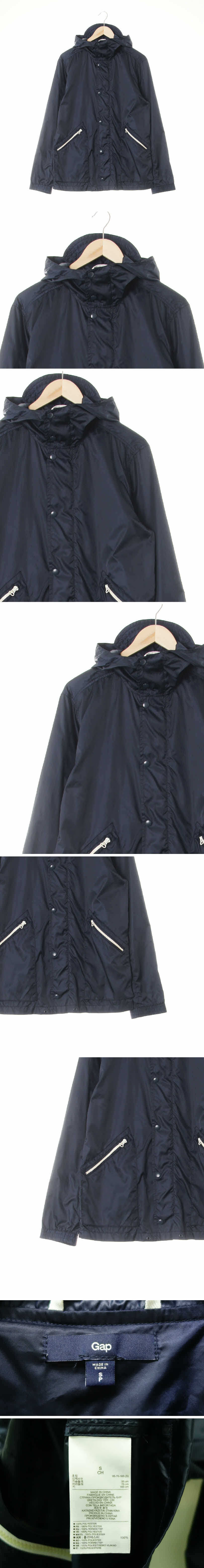 gap 반광하이넥후드바람막이 gap 네이비 반광하이넥후드바람막이
