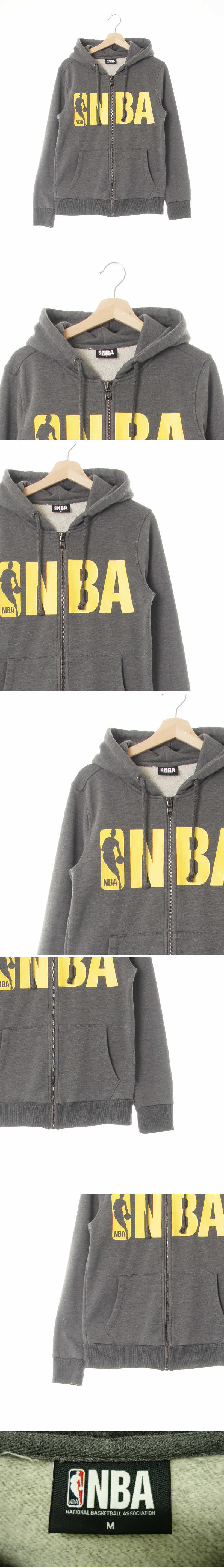 NBA 빅레터링스웨트후드집업 NBA 그레이 프린팅 빅레터링스웨트후드집업
