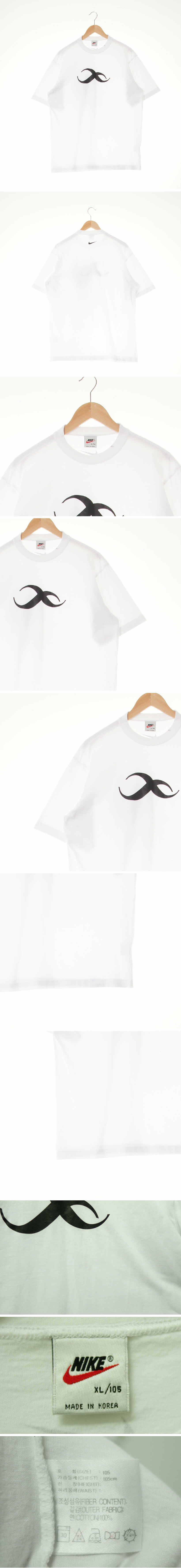 나이키 라운드크루넥반팔티 나이키 화이트 프린팅 면 라운드크루넥반팔티