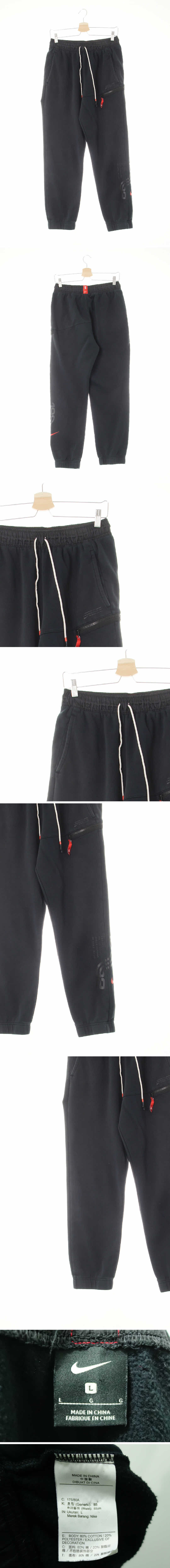 나이키 텍스트로고조거팬츠 나이키 블랙 프린팅 면혼방 텍스트로고조거팬츠