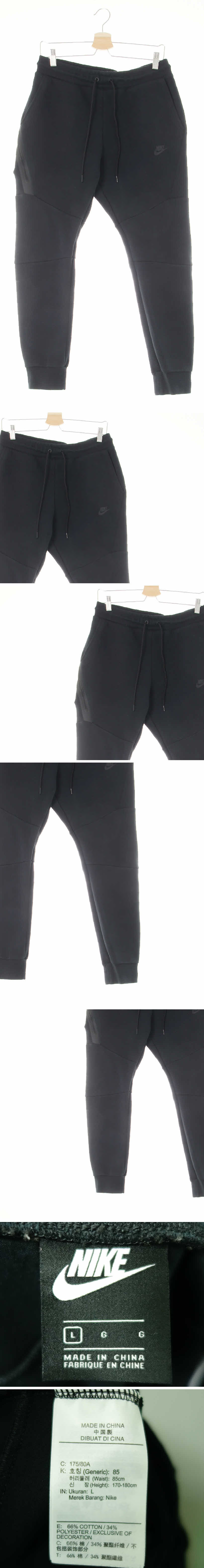 나이키 절개밴딩테크팬츠 나이키 블랙 면혼방 절개밴딩테크팬츠