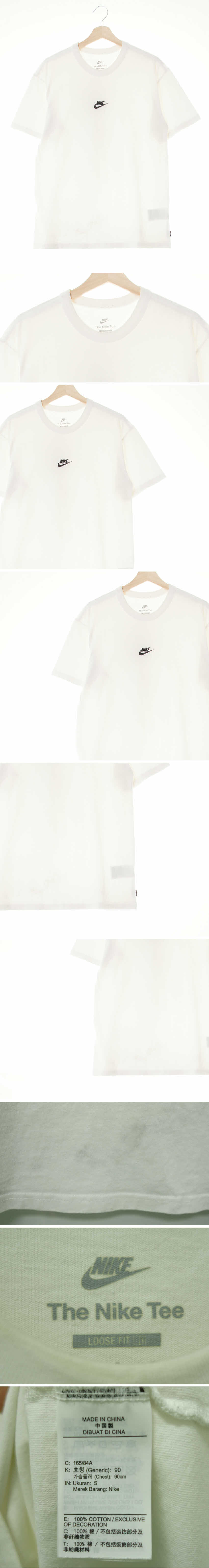 나이키 로고라운드루즈핏반팔티 나이키 화이트 면 로고라운드루즈핏반팔티