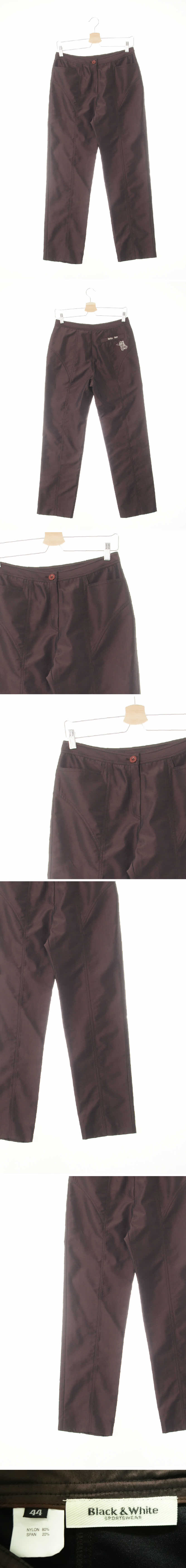 블랙앤화이트 브라운 디파인핀턱광택팬츠
