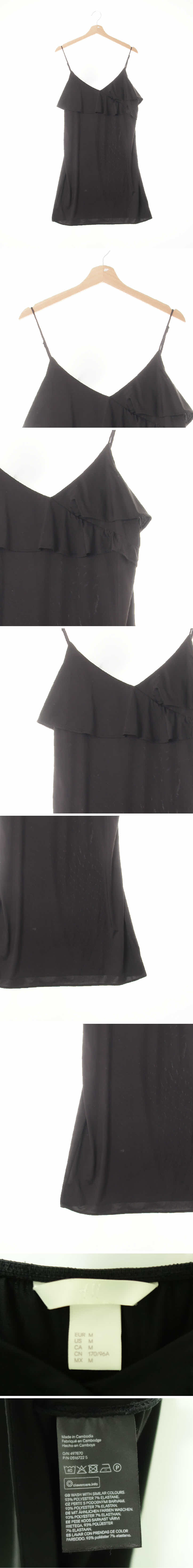 h&m 러플스트링미니원피스 h&m 블랙 러플스트링미니원피스