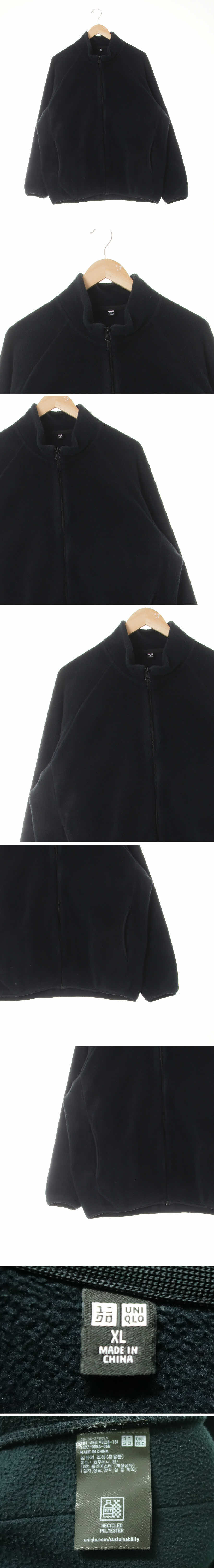 유니클로 나그랑하이넥플리스집업 유니클로 블랙 나그랑하이넥플리스집업