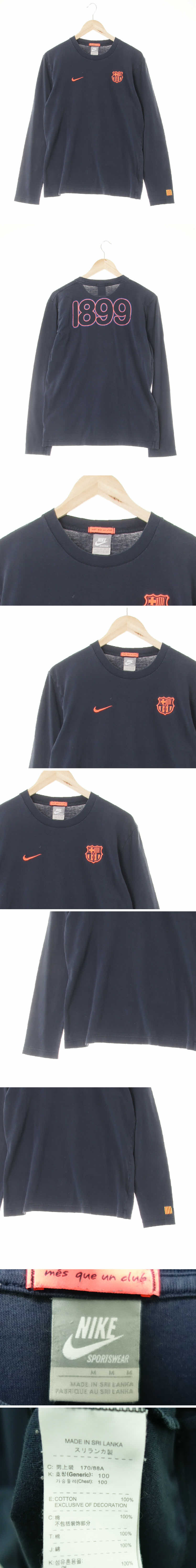 나이키 fcb패치긴팔티 나이키 빈티지네이비 면 fcb패치긴팔티